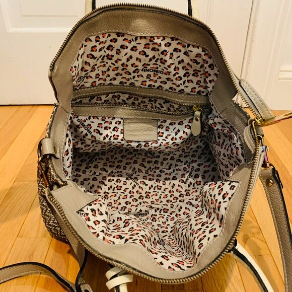 Vintage Dimoni Grey Leather Chevron Cross Body Designer Handbag - Picture 14 of 16